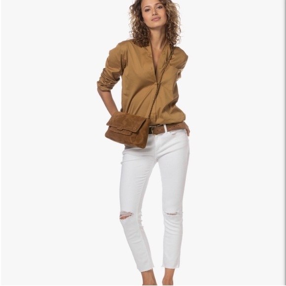 NWT rag & bone Jeans Dre Capri White Prospector Distressed...